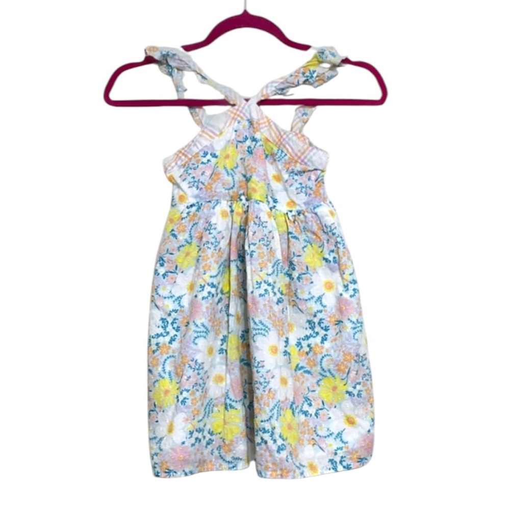 Cupcakes and Cashmere Kids Girl Floral Dress Cotton Ruffled Straps Lined size 7